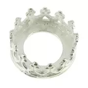 Serti rond griffe - décor couronne - pour cabochon 8 mm - Argent 925 x1