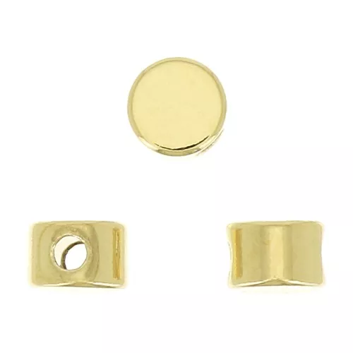 Perle plate ronde 4 mm - Palet - Plaqué Or 3 microns x1