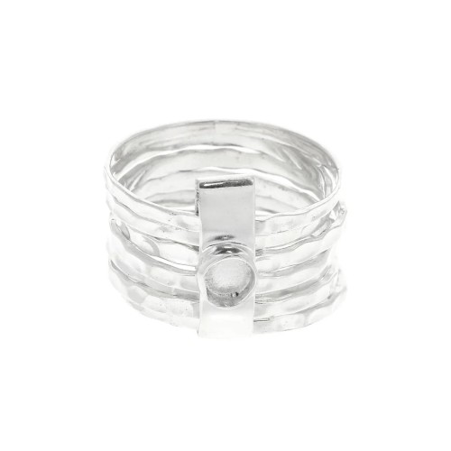 Bague semainier pour cabochon 4 mm - Taille 56 - Argent 925 x1