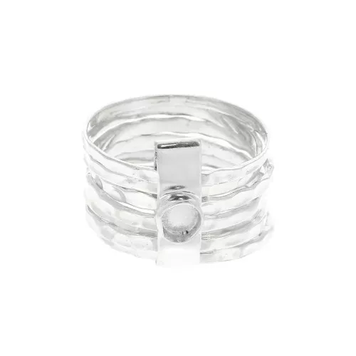 Bague semainier pour cabochon 4 mm - Taille 56 - Argent 925 x1