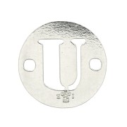 Intercalaire rond 2 trous lettre U 8.5 mm en Argent 925 x1|raw }}