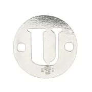 Intercalaire rond 2 trous lettre U 8.5 mm en Argent 925 x1