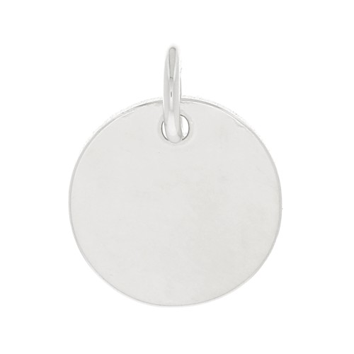 Breloque médaille à graver 10 mm avec anneau fermé - Argent 925 x1