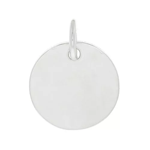 Breloque médaille à graver 10 mm avec anneau fermé - Argent 925 x1