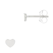 Boucles d'oreilles coeur 4 mm - Argent 925 x2