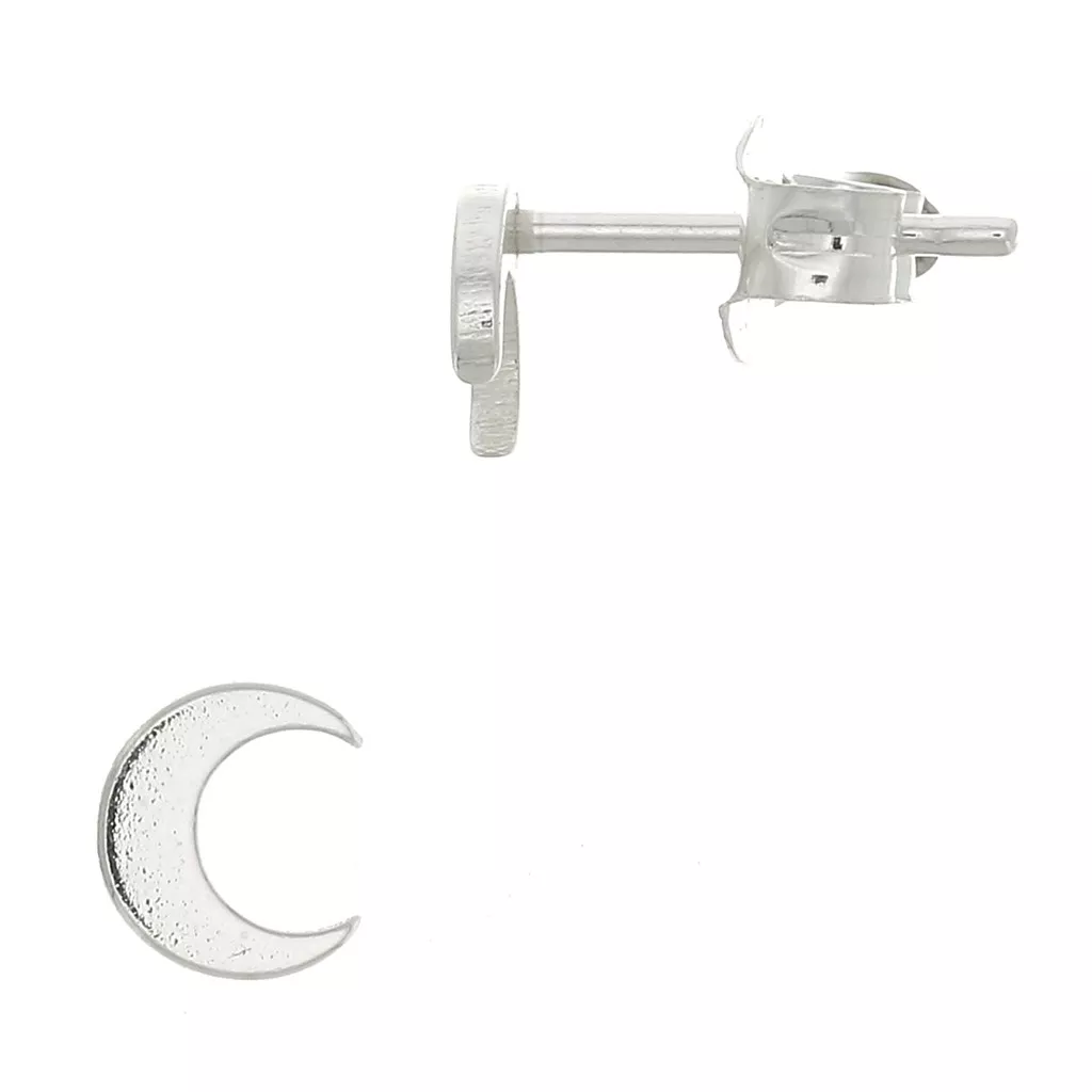 Boucles D'oreilles Pendantes Lune – Argent 925 Rhodié, Perle Et Zirconium – Pour Femme