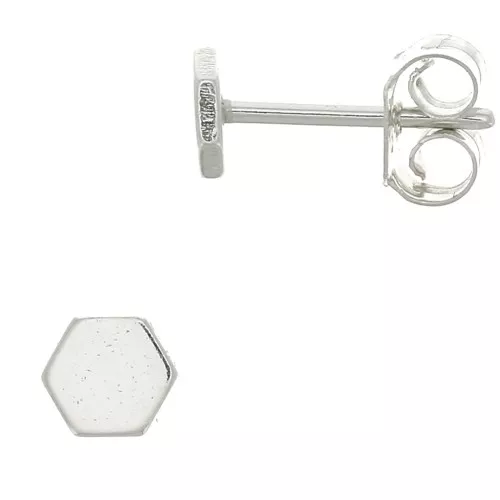 Boucles d'oreilles octogone 4 mm - Argent 925 x2