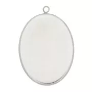Pendentif serti ovale pour cabochon fond plat 40x30 mm - Argent 925 x1