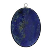 Pendentif serti ovale pour cabochon fond plat 40x30 mm - Argent 925 x1