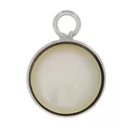 Serti pendentif rond pour cabochon fond plat 10 mm - Argent 925 x1