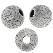 Perles rondes diamantées 6 mm argenté vieilli x5