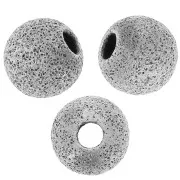 Perles rondes diamantées 6 mm argenté vieilli x5