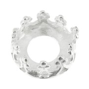 Serti rond griffe - décor couronne - pour cabochon 6 mm Placage Argent fin x1|raw }}