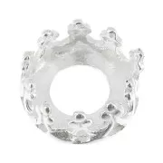 Serti rond griffe - décor couronne - pour cabochon 6 mm Placage Argent fin x1