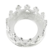 Serti rond griffe - décor couronne - pour cabochon 8 mm Placage Argent fin x1|raw }}