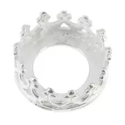 Serti rond griffe - décor couronne - pour cabochon 8 mm Placage Argent fin x1