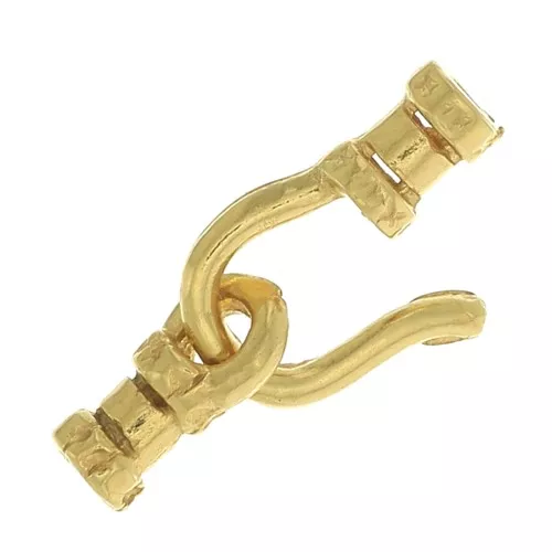 Fermoir crochet 10 mm pour cordon 1.4 mm - Plaqué Or 3 microns x1