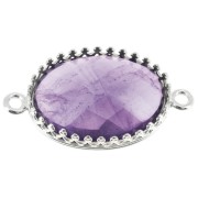 Serti intercalaire décor couronne pour cabochon 18x13 mm Placage Argent fin x1