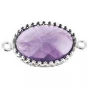 Serti intercalaire décor couronne pour cabochon 18x13 mm Placage Argent fin x1