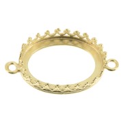 Serti intercalaire décor couronne pour cabochon 18x13 mm Doré à l'or fin x1|raw }}