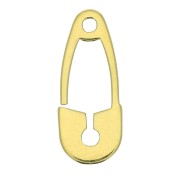 Breloque épingle à nourrice 16x6.5 mm en Argent 925 Doré x1