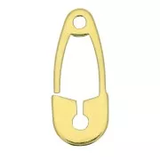 Breloque épingle à nourrice 16x6.5 mm en Argent 925 Doré x1