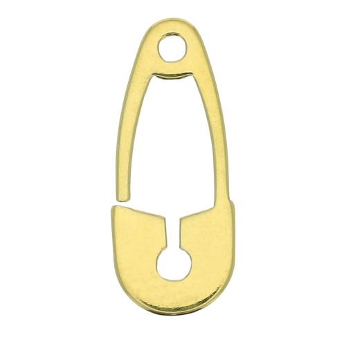 Breloque épingle à nourrice 16x6.5 mm en Argent 925 Doré x1
