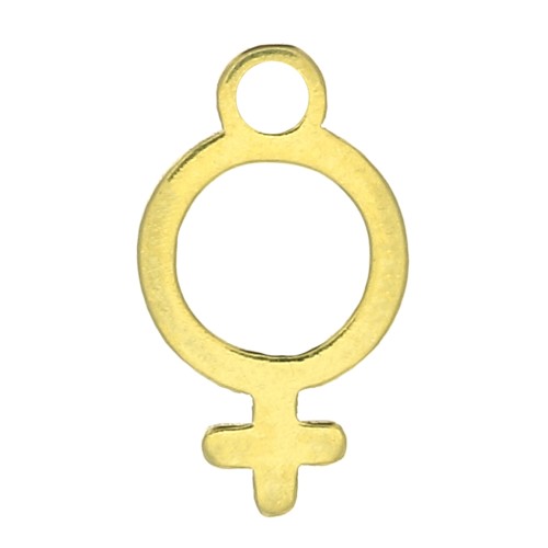 Breloque symbole féminin 10.5x6 mm en Argent 925 Doré x1