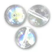 Perles en verre tchèque rondes 12 mm Crystal AB x5