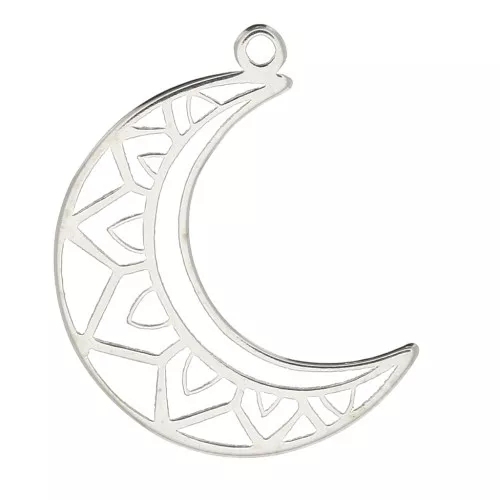 Pendentif lune ethnique 19x14 mm en Argent 925 x1