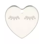 Breloque coeur motif cils 14 mm en Argent 925 x1