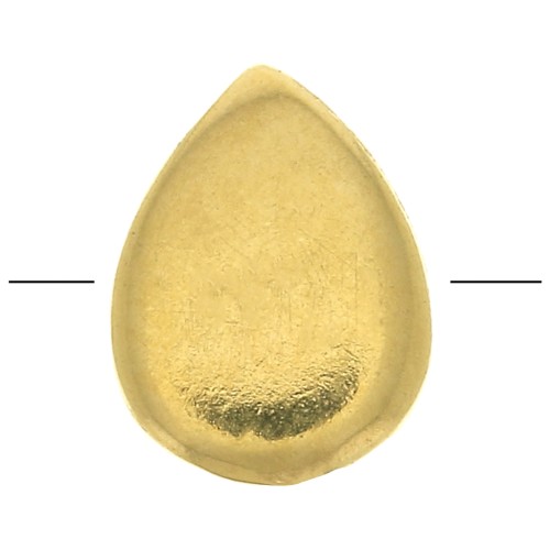 Perle plate goutte 6x4.5 mm - Plaqué Or 3 microns x1