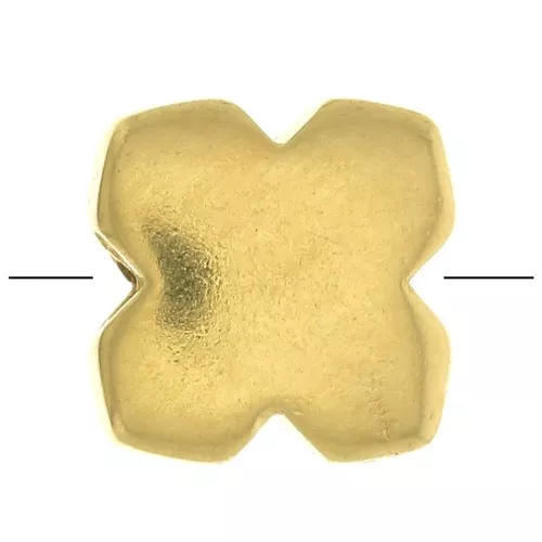 Perle plate trèfle 7 mm - Plaqué Or 3 microns x1