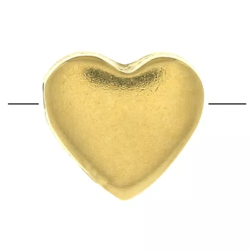 Perle plate coeur 5.5 mm - Plaqué Or 3 microns x1