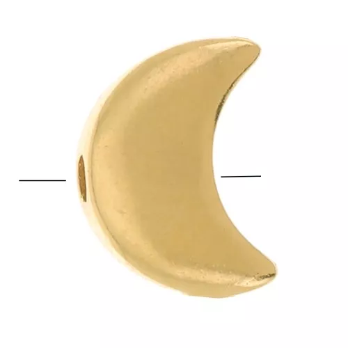 Perle plate lune 6x4.5 mm - Plaqué Or 3 microns x1