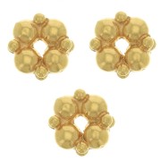 Perles rondelles forme fleur 5 mm - Plaqué Or 3 microns x4|raw }}