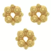 Perles rondelles forme fleur 5 mm - Plaqué Or 3 microns x4