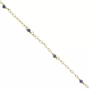 Chaîne Forçat limée 2mm avec Sodalite facetté - Argent 925 Doré à l'or fin x50cm