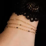 Chaîne Forçat limée 2mm avec Sodalite facetté - Argent 925 Doré à l'or fin x50cm