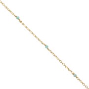 Chaîne Forçat 2mm avec pierres Amazonite facetté Argent 925 Doré à l'or fin x50cm|raw }}