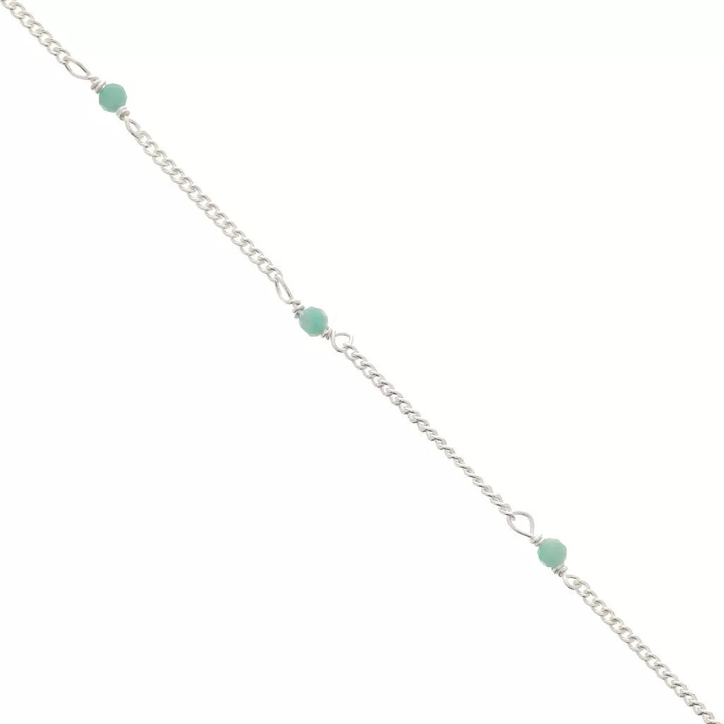 Chaîne Vintage Or 18k Mailles Gourmettes Et Perles - Années 60, Occasion