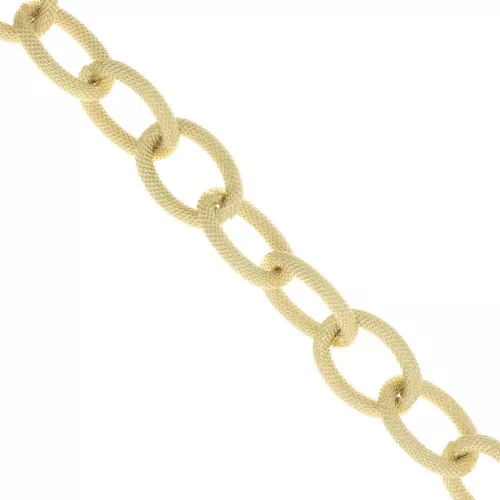 Chaîne en aluminium diamantée maille Forçat 12.5 mm - maillons ouverts - Doré x1m