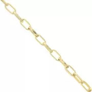 Chaîne en aluminium maille Rectangle 5.1 mm - maillons ouverts - Doré x1m