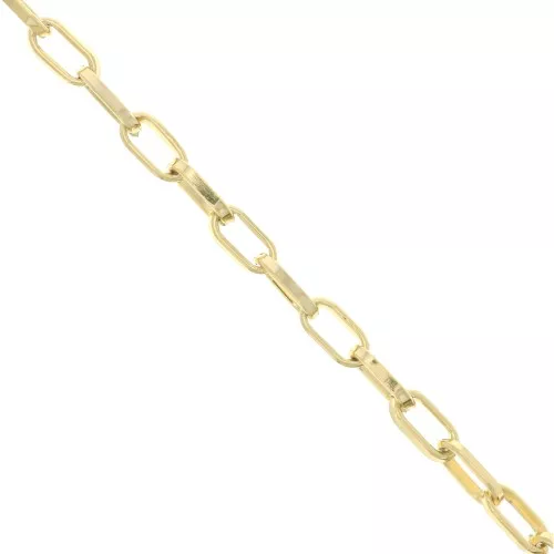 Chaîne en aluminium maille Rectangle 5.1 mm - maillons ouverts - Doré x1m