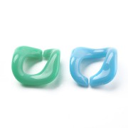 Maillons ovales torsadés 24x23 mm - Multicolore Pastel x20