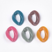 Maillons ovales torsadés 22x16 mm - Multicolore x10|raw }}