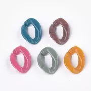 Maillons ovales torsadés 22x16 mm - Multicolore x10