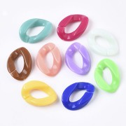 Maillons ovales torsadés 23x16 mm - Multicolore x20|raw }}