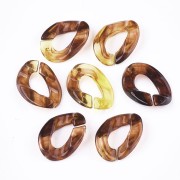 Maillons ovales torsadés 24x17 mm - Marbré Ambre x20|raw }}