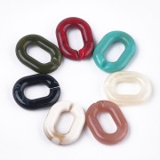 Maillons ovales 24x18 mm - Marbré Multicolore x10|raw }}